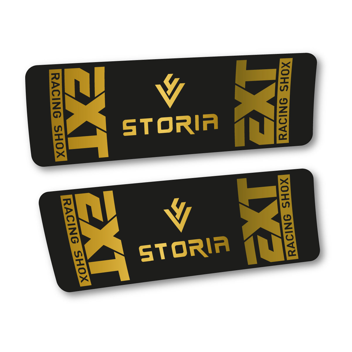Compatible Stickers for EXT Storia V4 2023, Shock Absorber vinyl decals - Gold