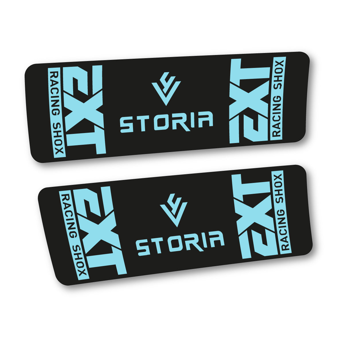 Compatible Stickers for EXT Storia V4 2023, Shock Absorber vinyl decals - Sky Blue