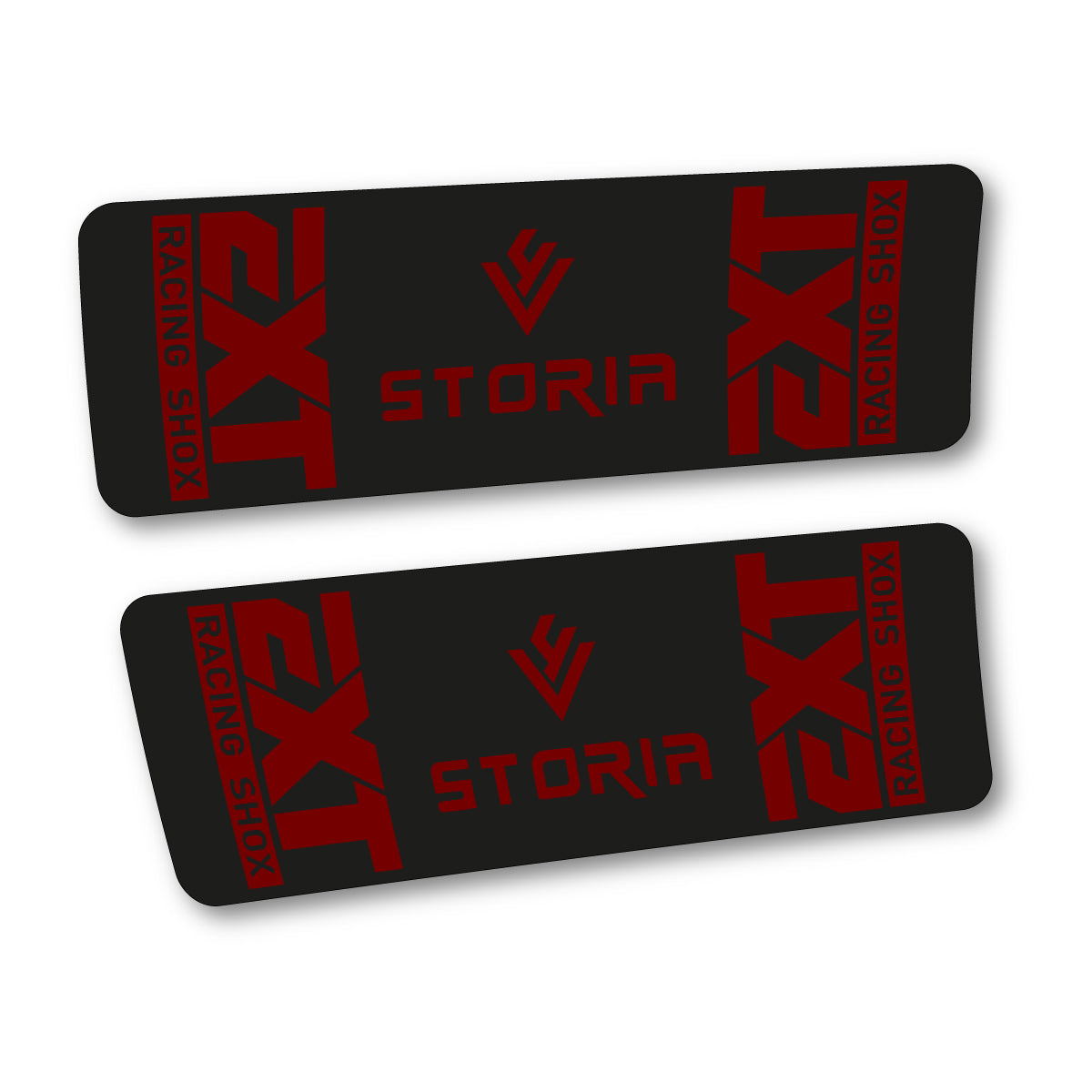Compatible Stickers for EXT Storia V4 2023, Shock Absorber vinyl decals - Very Dark Red