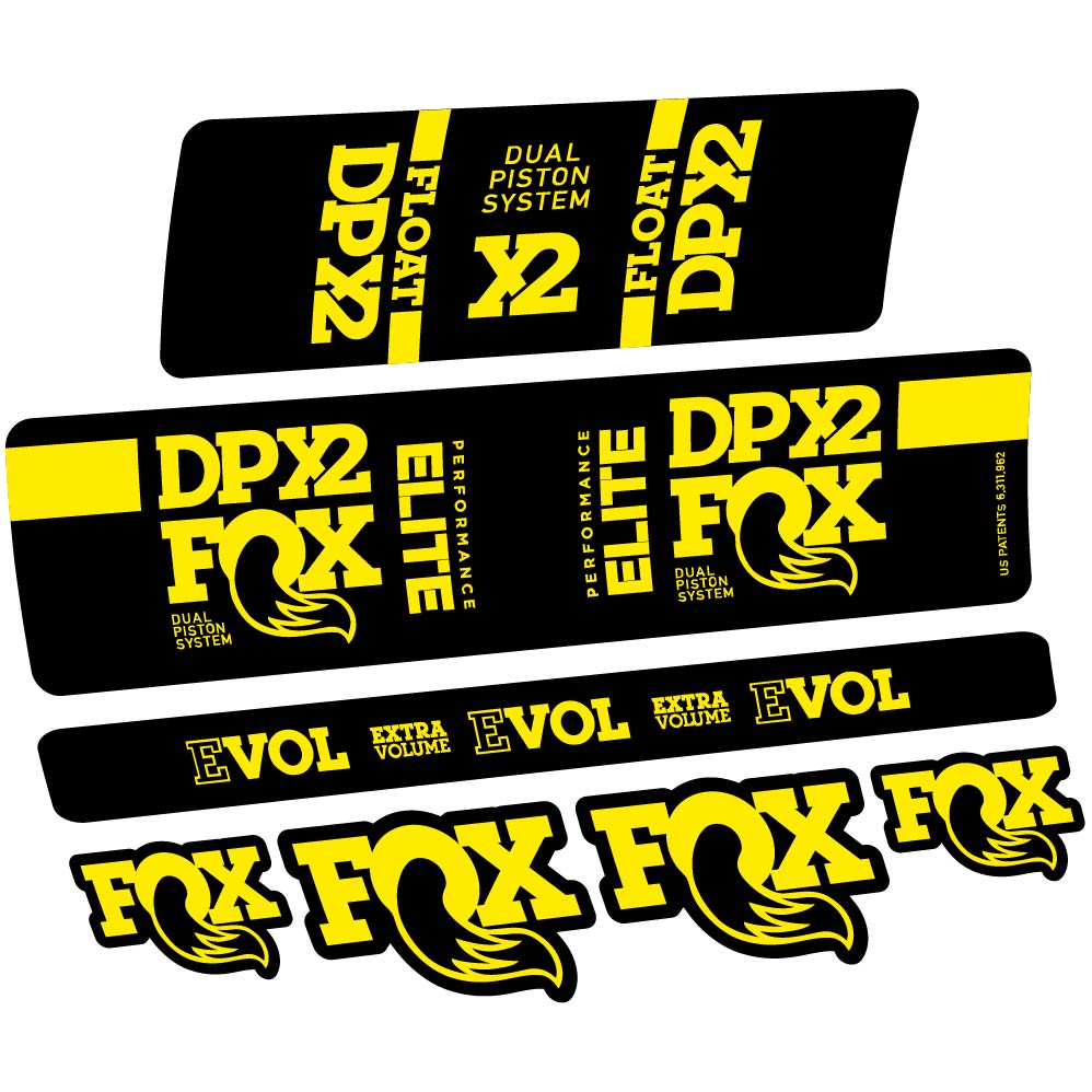 Decal Fox Elite DPX2 2019, Shock Absorber, bike sticker vinyl