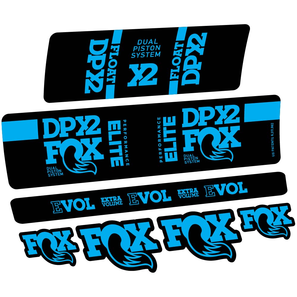 Decal Fox Elite DPX2 2019, Shock Absorber, bike sticker vinyl