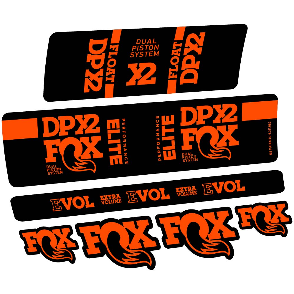 Decal Fox Elite DPX2 2019, Shock Absorber, bike sticker vinyl