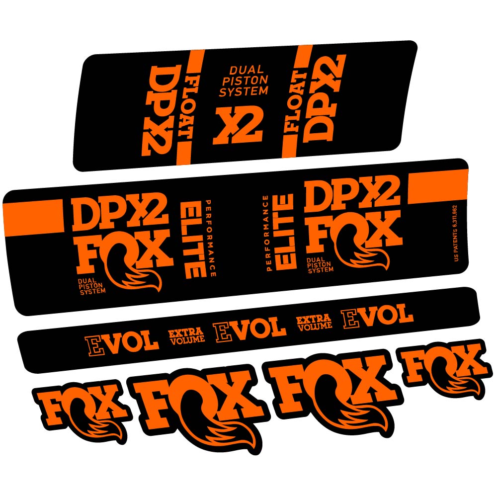 Decal Fox Elite DPX2 2019, Shock Absorber, bike sticker vinyl