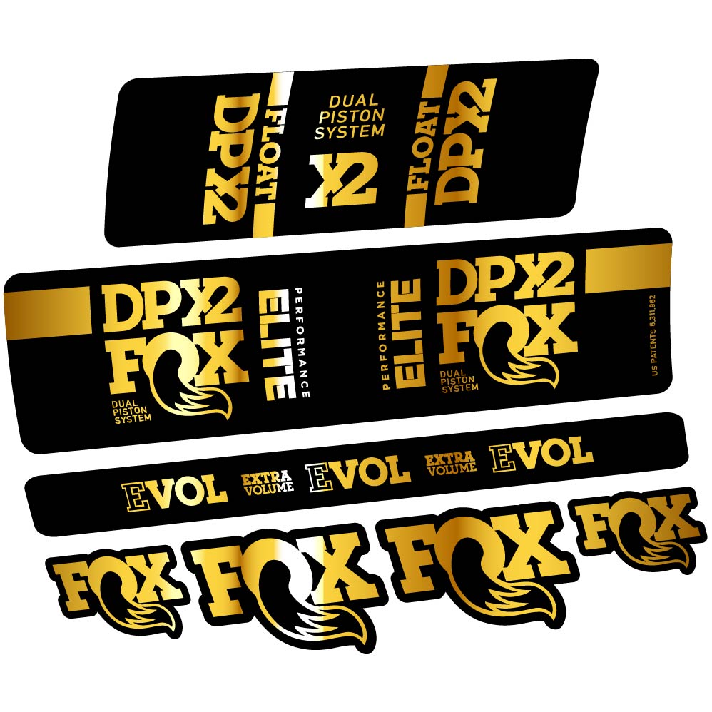 Decal Fox Elite DPX2 2019, Shock Absorber, bike sticker vinyl