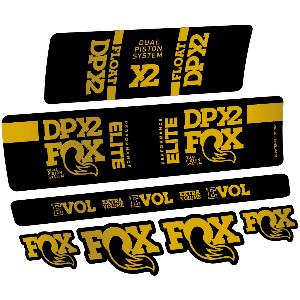 Decal Fox Elite DPX2 2019, Shock Absorber, bike sticker vinyl