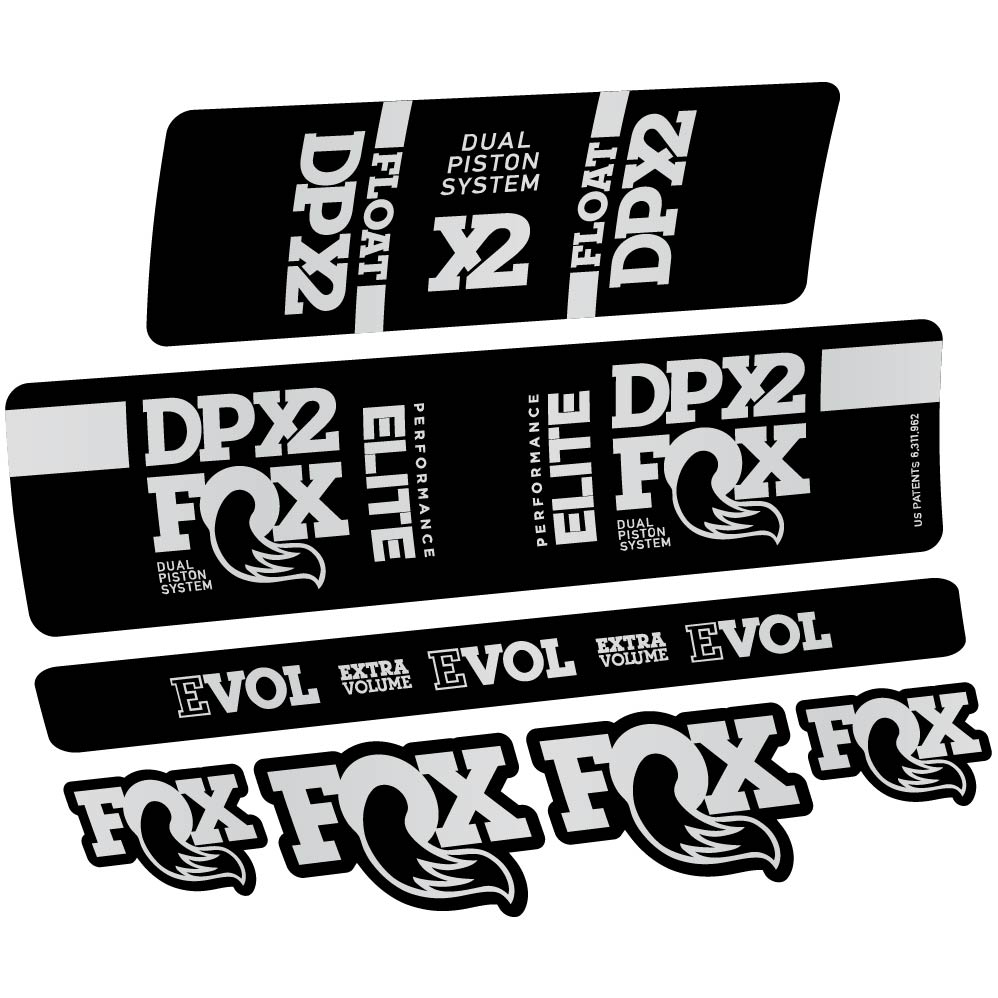 Decal Fox Elite DPX2 2019, Shock Absorber, bike sticker vinyl