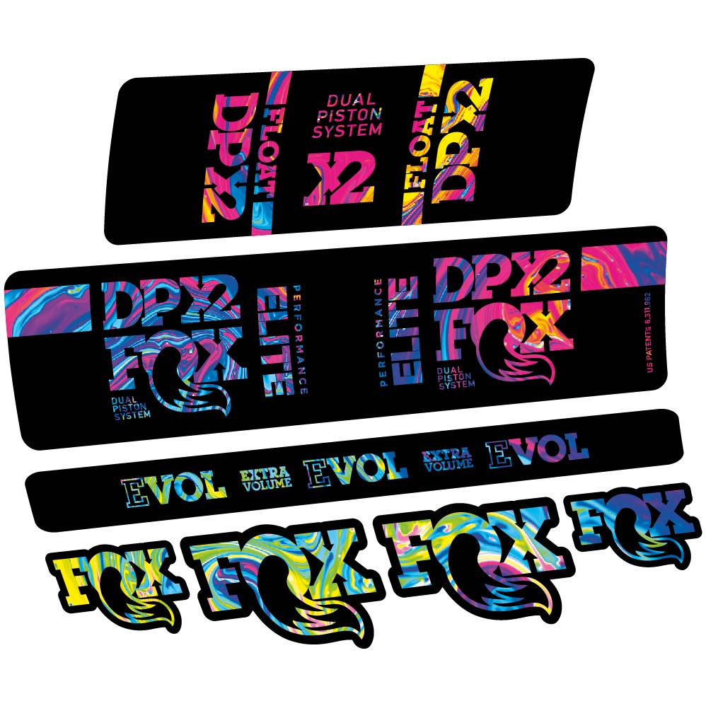 Decal Fox Elite DPX2 2019, Shock Absorber, bike sticker vinyl