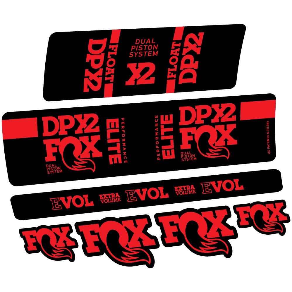 Decal Fox Elite DPX2 2019, Shock Absorber, bike sticker vinyl