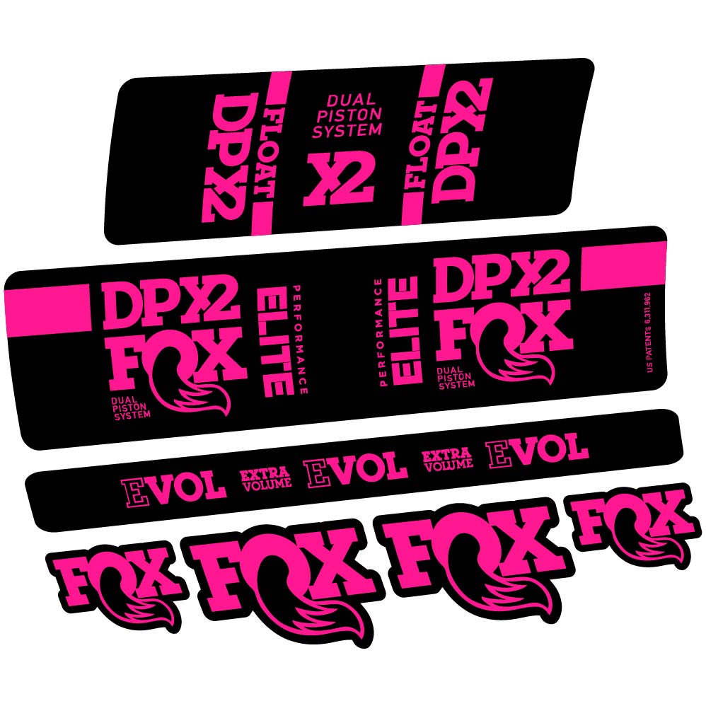 Decal Fox Elite DPX2 2019, Shock Absorber, bike sticker vinyl