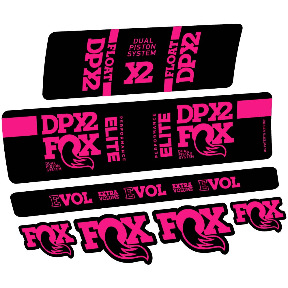 Decal Fox Elite DPX2 2019, Shock Absorber, bike sticker vinyl