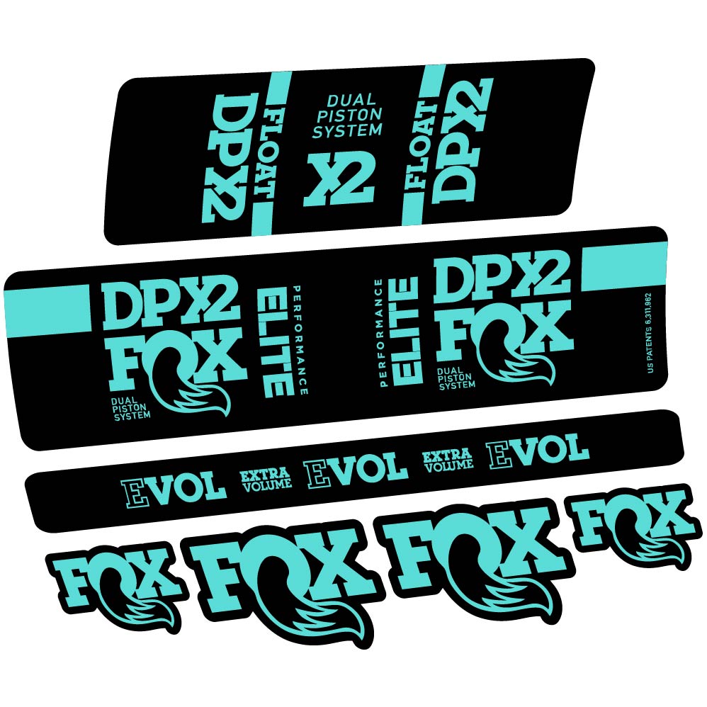 Decal Fox Elite DPX2 2019, Shock Absorber, bike sticker vinyl