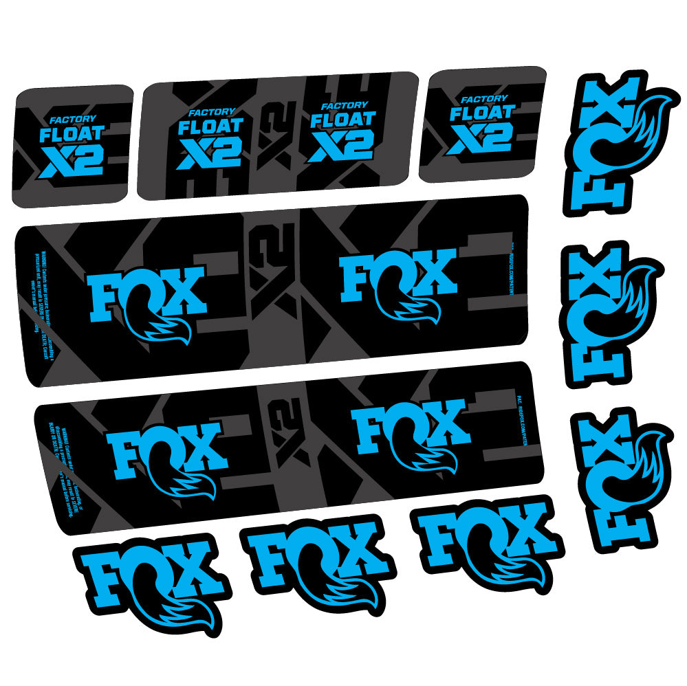 Aufkleber Fox Float X2 Factory, Rear Shox, Fahrradaufkleber Vinyl