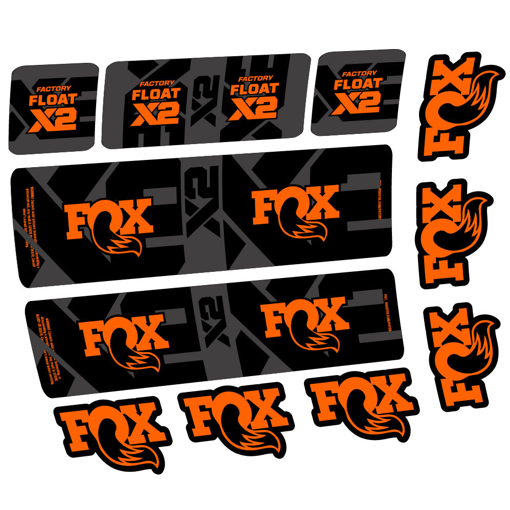 Aufkleber Fox Float X2 Factory, Rear Shox, Fahrradaufkleber Vinyl