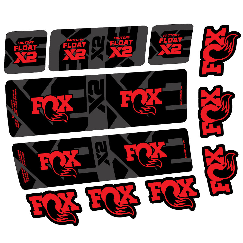 Aufkleber Fox Float X2 Factory, Rear Shox, Fahrradaufkleber Vinyl