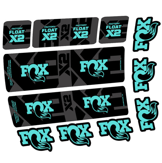 Blue Green decal for Fox Float X2 Factory rear shock – bike sticker vinyl