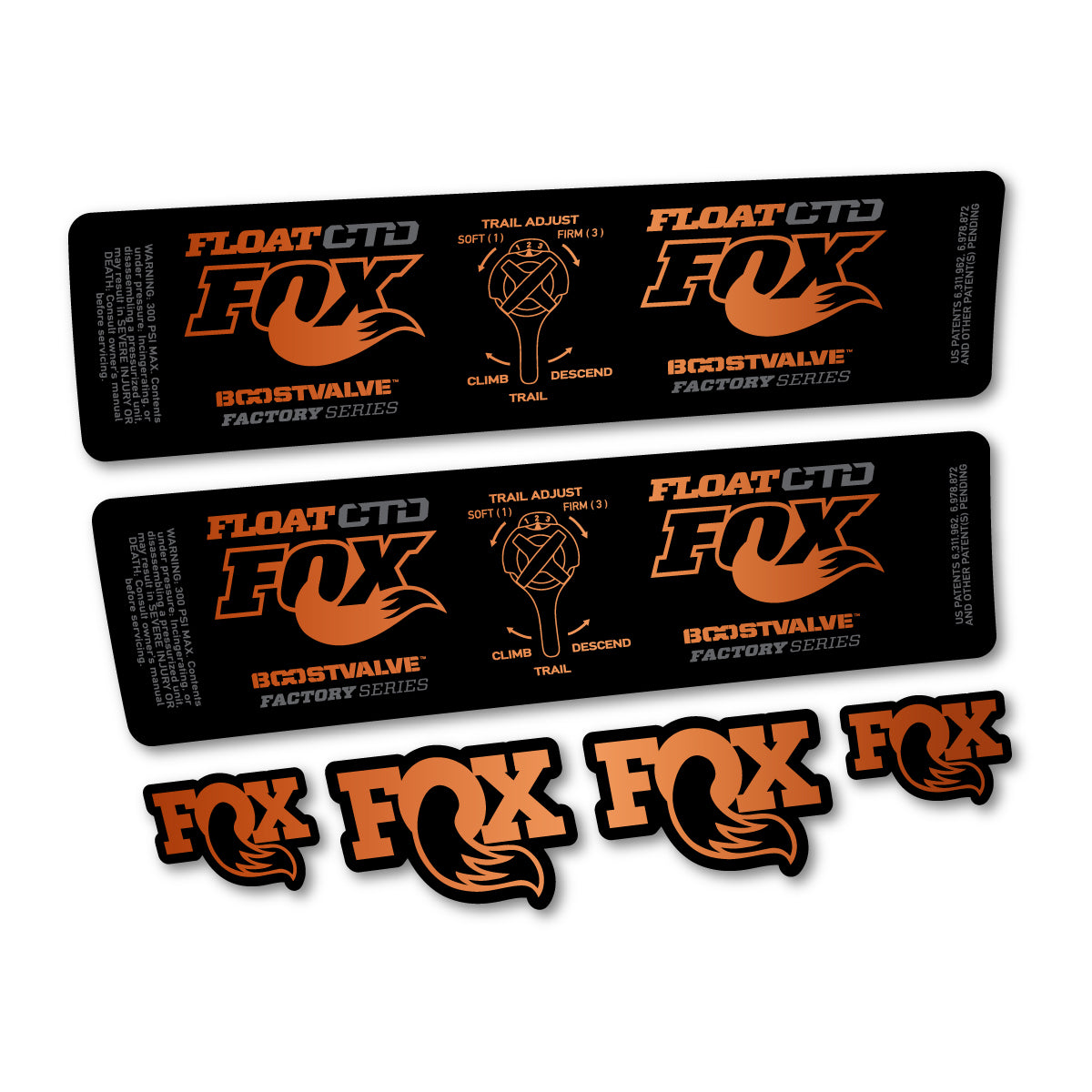 Compatible Stickers for Fox Float CTD 2015, Shock Absorber vinyl decals - Bronze