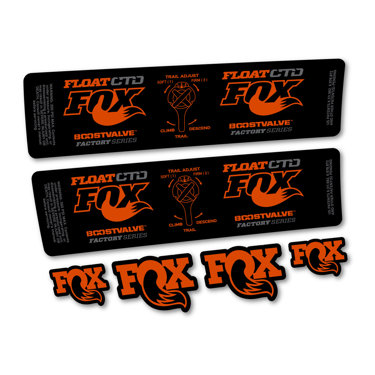 Compatible Stickers for Fox Float CTD 2015, Shock Absorber vinyl decals - Clay