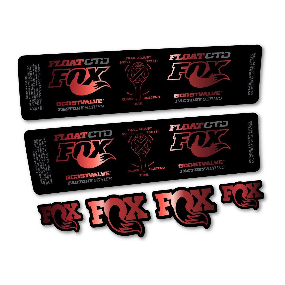 Compatible Stickers for Fox Float CTD 2015, Shock Absorber vinyl decals - Copper