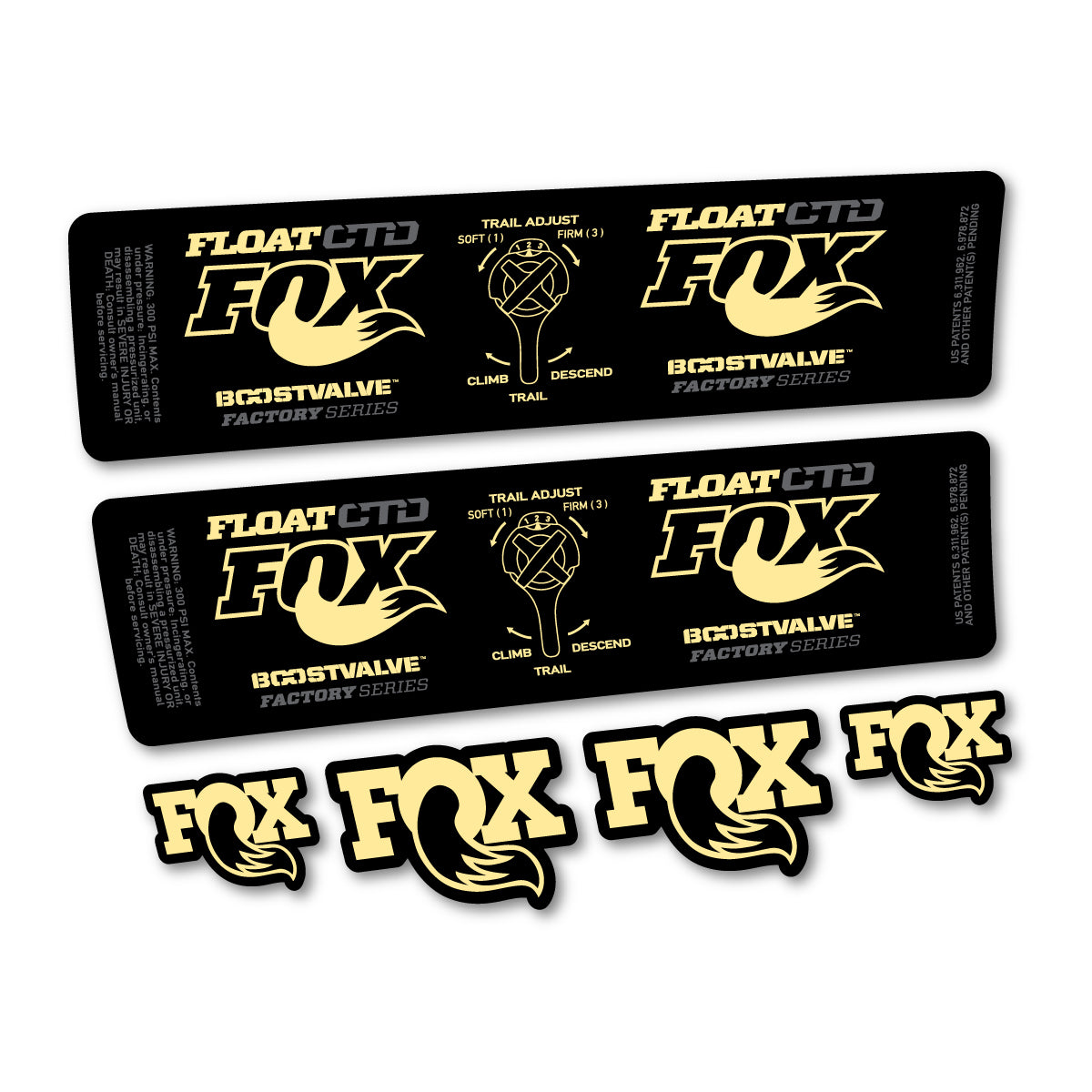 Compatible Stickers for Fox Float CTD 2015, Shock Absorber vinyl decals - Cream