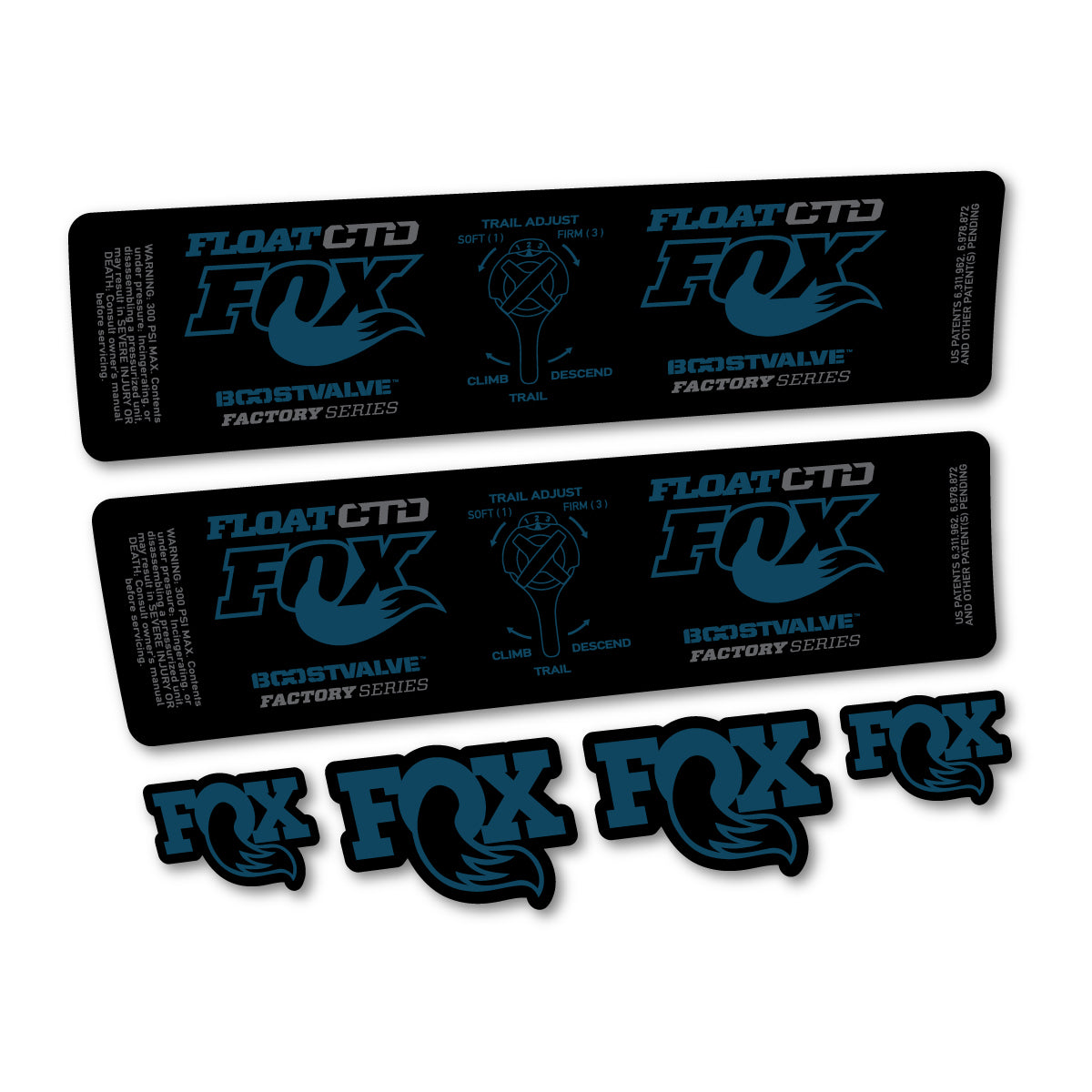 Compatible Stickers for Fox Float CTD 2015, Shock Absorber vinyl decals - Dark Lake