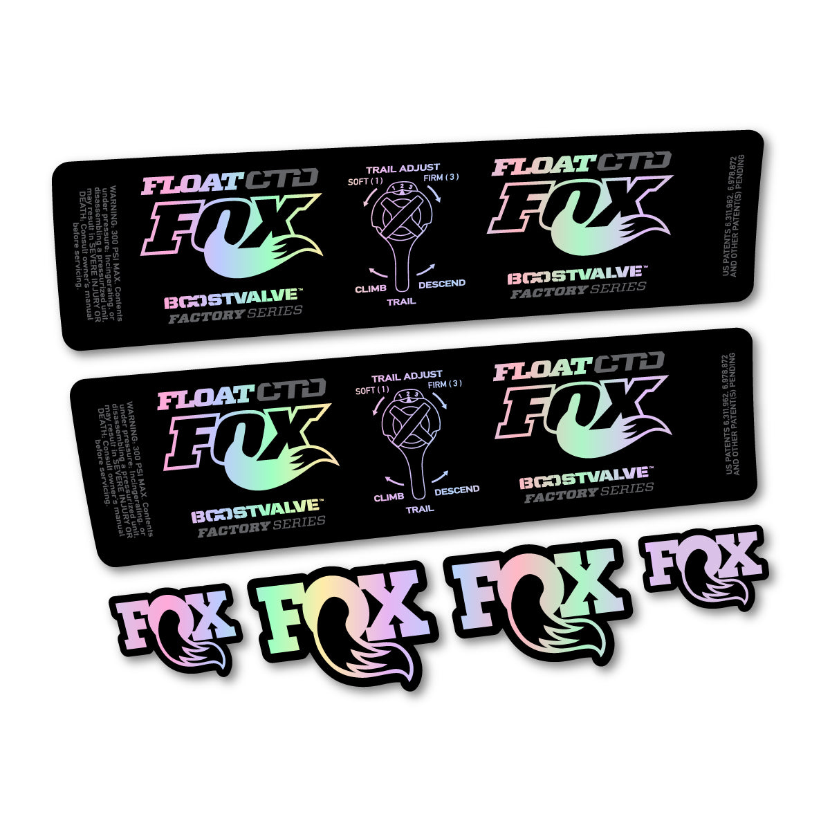 Compatible Stickers for Fox Float CTD 2015, Shock Absorber vinyl decals - Hollographic