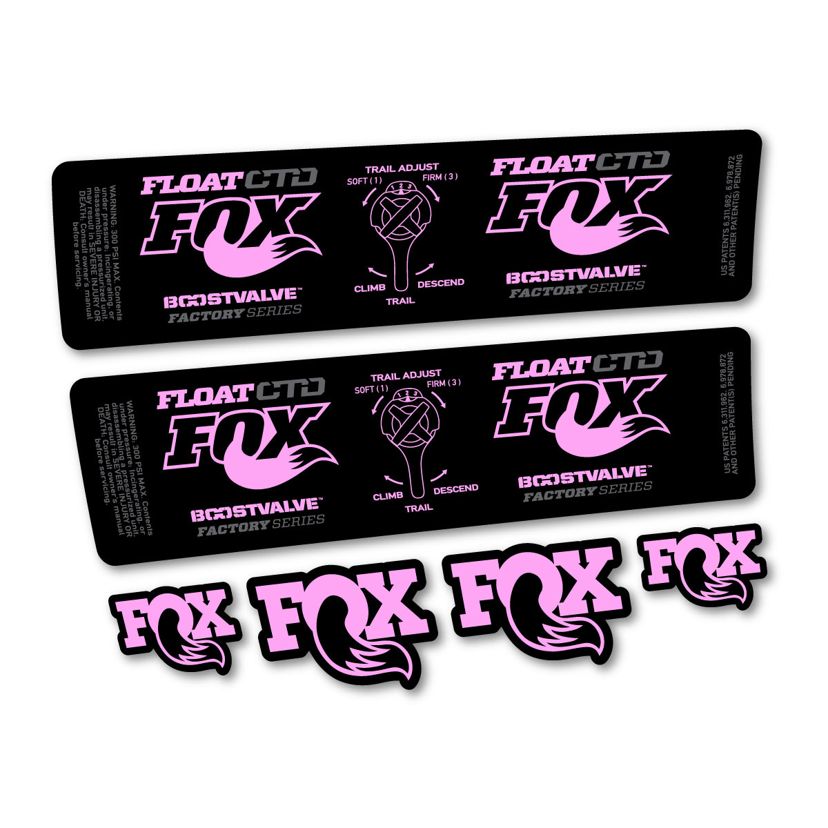 Compatible Stickers for Fox Float CTD 2015, Shock Absorber vinyl decals - Light Lilac