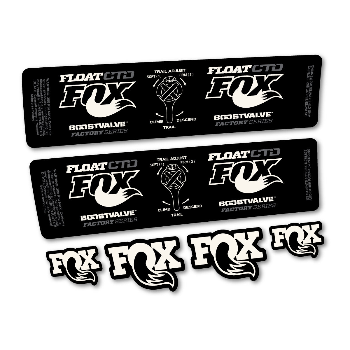 Compatible Stickers for Fox Float CTD 2015, Shock Absorber vinyl decals - Bone White