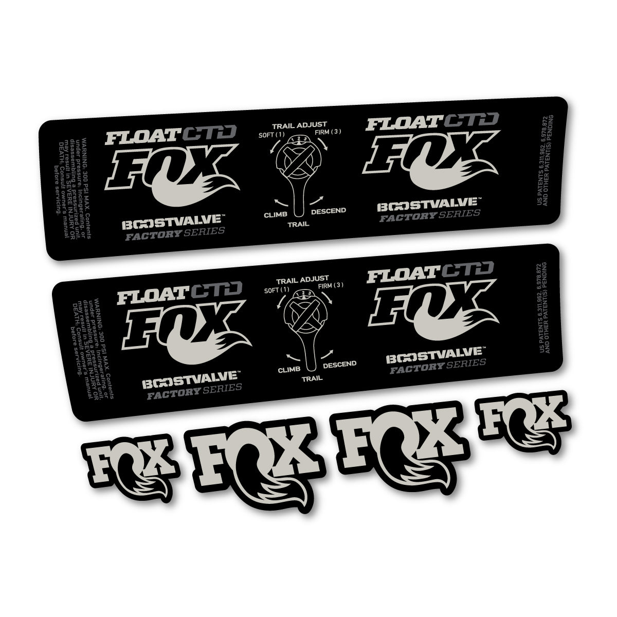 Compatible Stickers for Fox Float CTD 2015, Shock Absorber vinyl decals - Light Grey