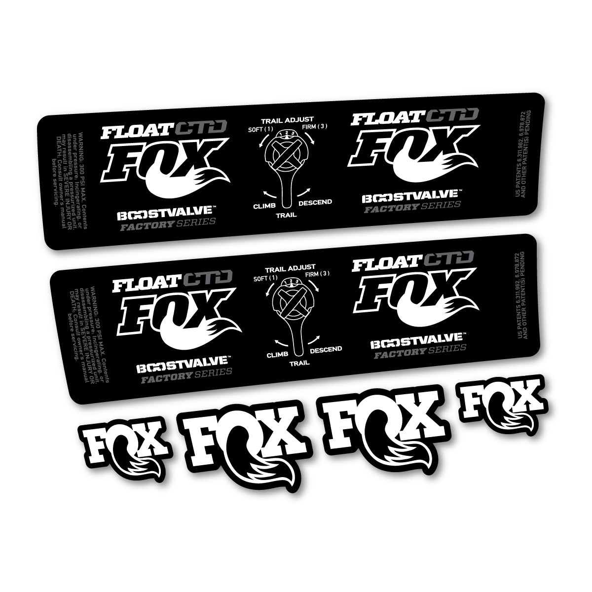 Compatible Stickers for Fox Float CTD 2015, Shock Absorber vinyl decals - White
