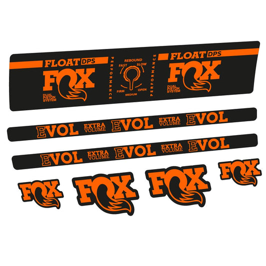 Orange decal for Fox Float DPS Performance rear shock – bike sticker vinyl