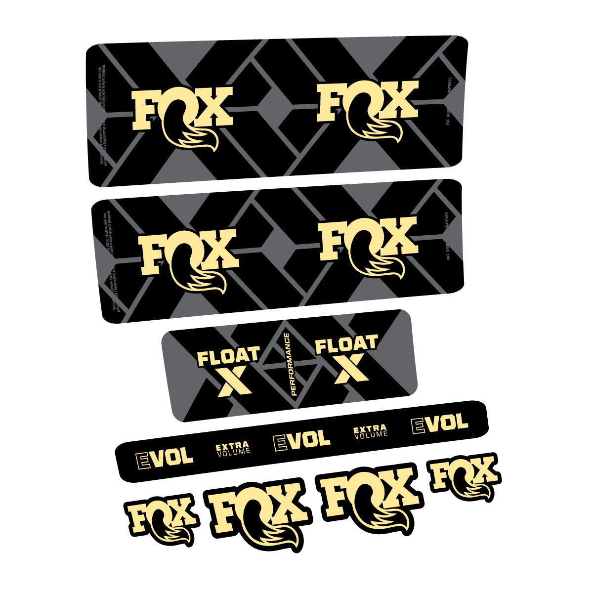 Compatible Stickers for Fox Float X Performance 2027, Shock Absorber vinyl decals - Cream