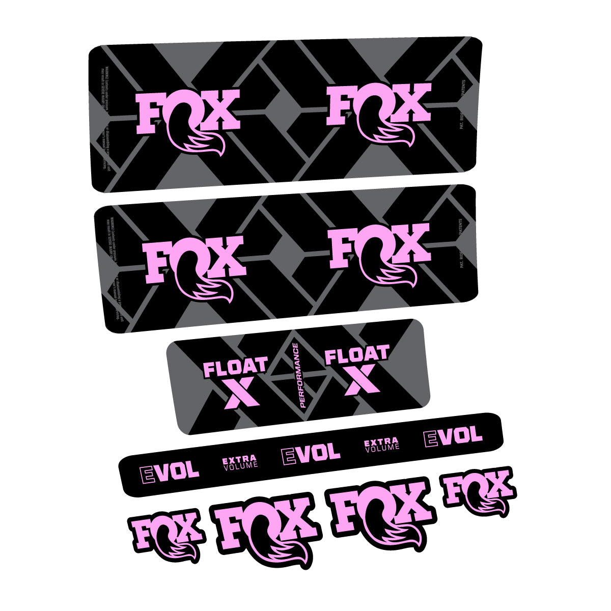 Compatible Stickers for Fox Float X Performance 2027, Shock Absorber vinyl decals - Light Lilac