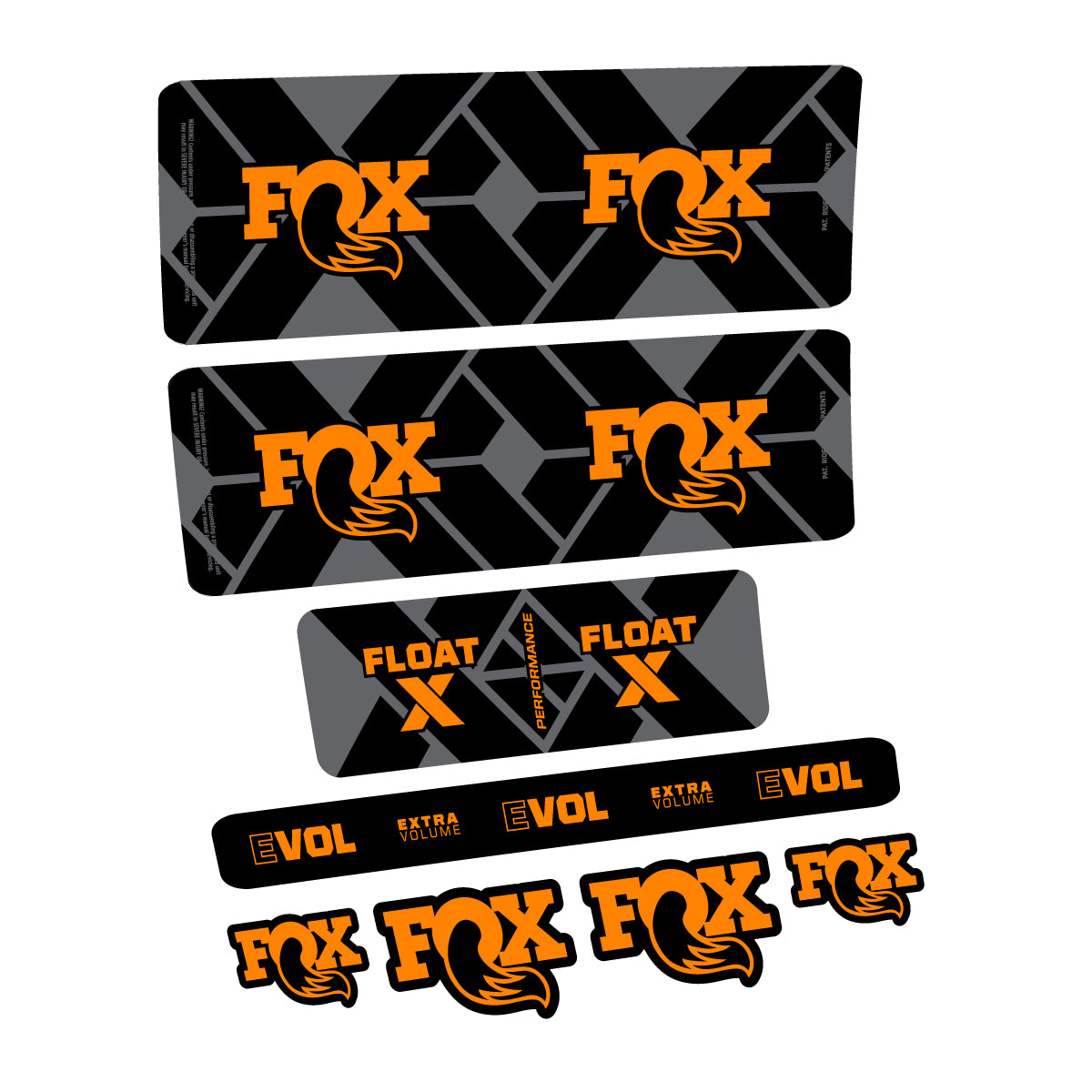 Compatible Stickers for Fox Float X Performance 2027, Shock Absorber vinyl decals - Light Neon Orange