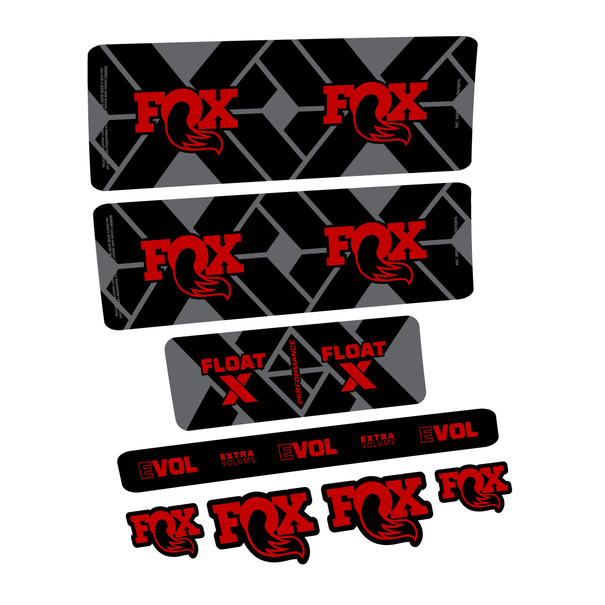 Compatible Stickers for Fox Float X Performance 2027, Shock Absorber vinyl decals - Medium Red