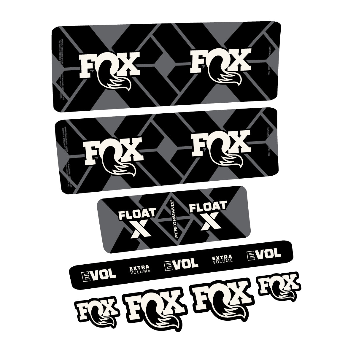 Compatible Stickers for Fox Float X Performance 2027, Shock Absorber vinyl decals - Bone White