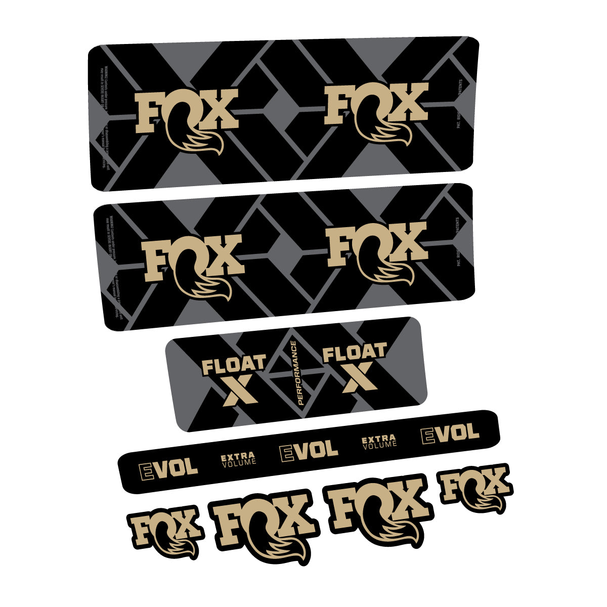 Compatible Stickers for Fox Float X Performance 2027, Shock Absorber vinyl decals - Sand