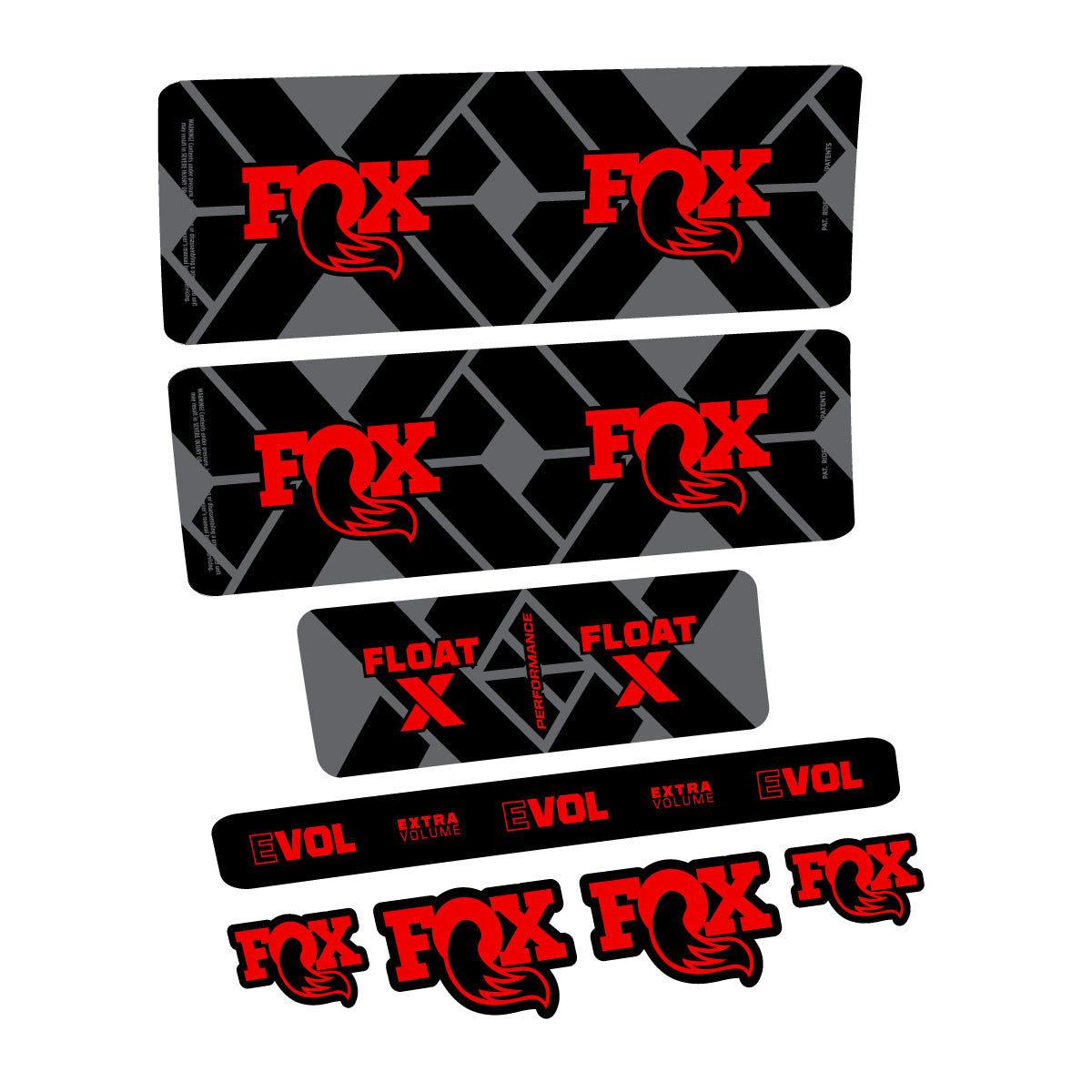 Compatible Stickers for Fox Float X Performance 2027, Shock Absorber vinyl decals - Red