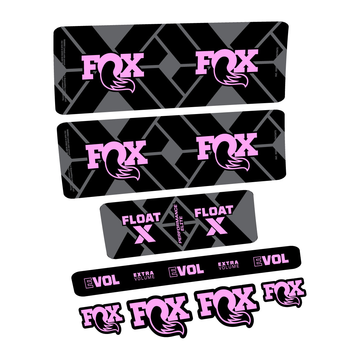 Compatible Stickers for Fox Float X Performance Elite 2027, Shock Absorber vinyl decals - Light Lilac
