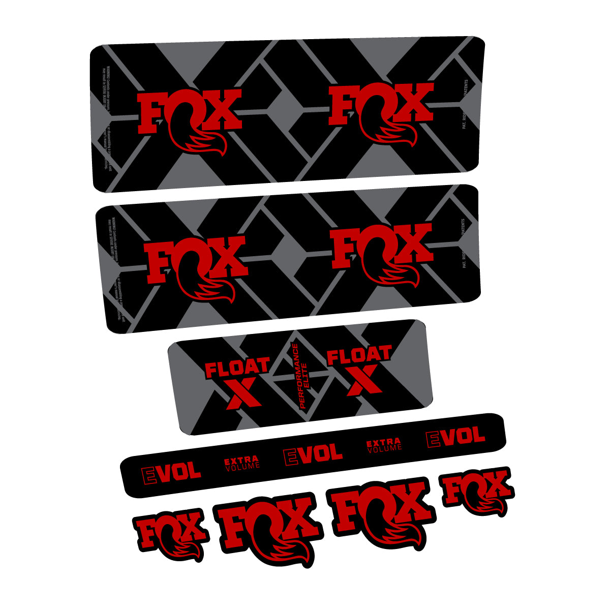 Compatible Stickers for Fox Float X Performance Elite 2027, Shock Absorber vinyl decals - Medium Red