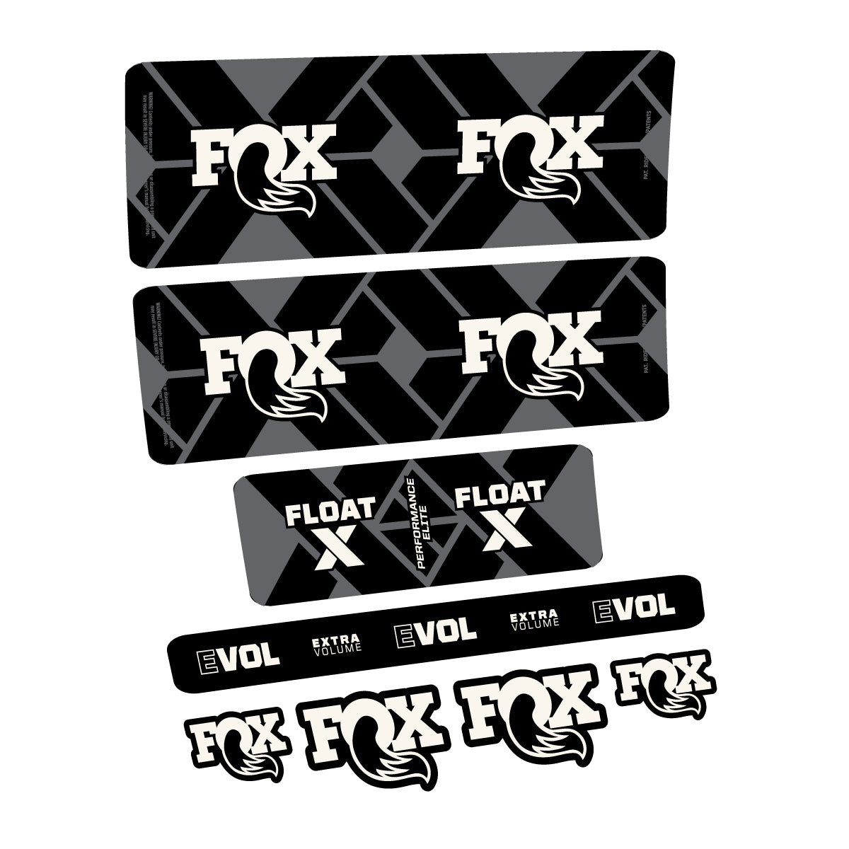 Compatible Stickers for Fox Float X Performance Elite 2027, Shock Absorber vinyl decals - Bone White