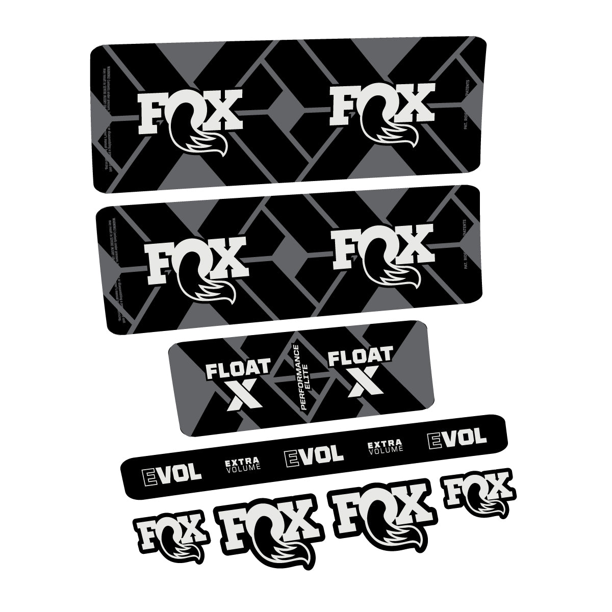 Compatible Stickers for Fox Float X Performance Elite 2027, Shock Absorber vinyl decals - Pearl Grey