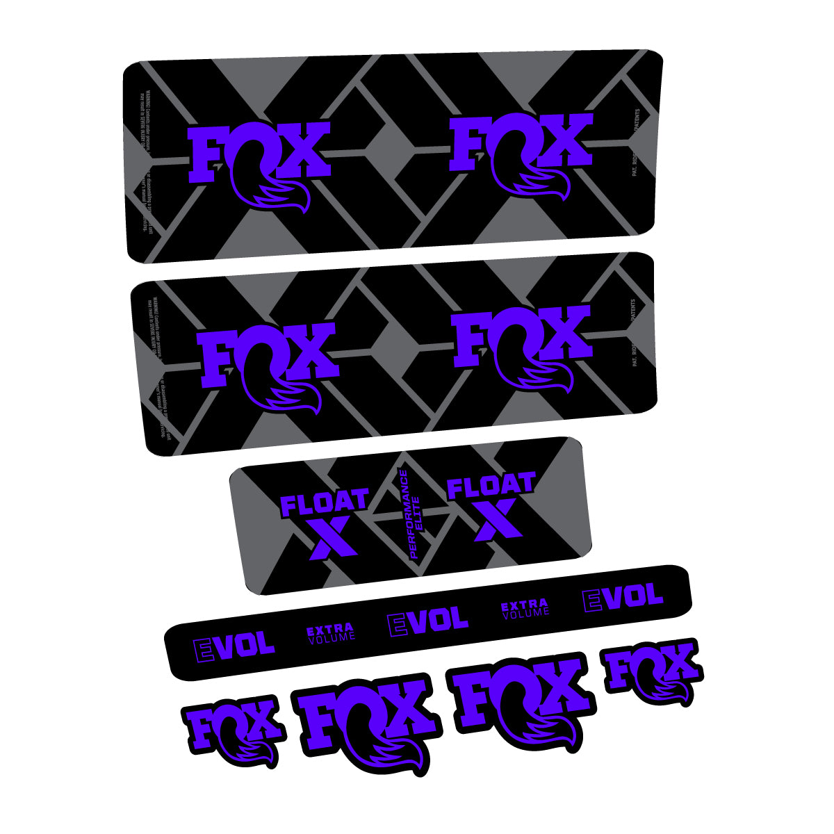 Compatible Stickers for Fox Float X Performance Elite 2027, Shock Absorber vinyl decals - Reflex Blue