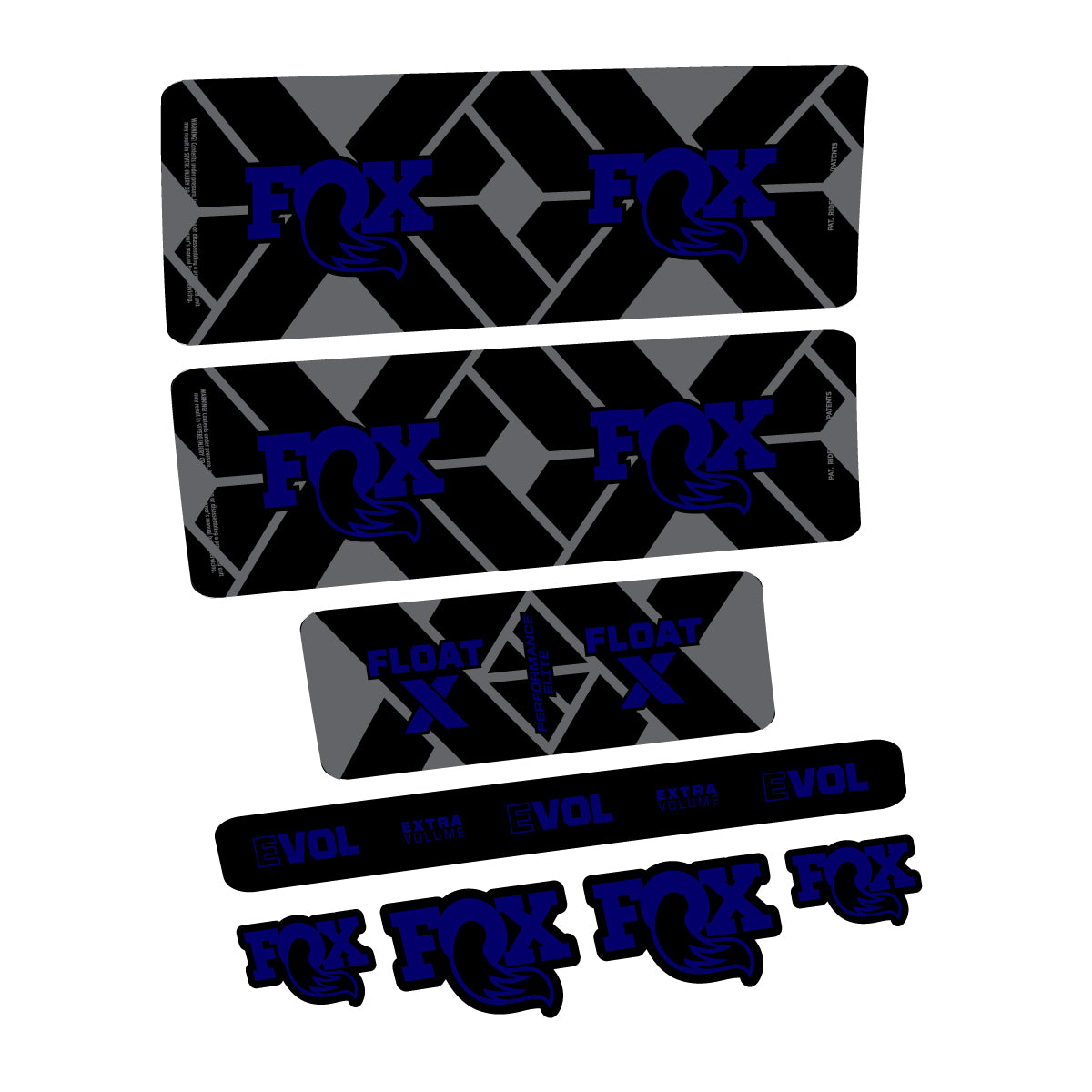 Compatible Stickers for Fox Float X Performance Elite 2027, Shock Absorber vinyl decals - Scandinavian Blue