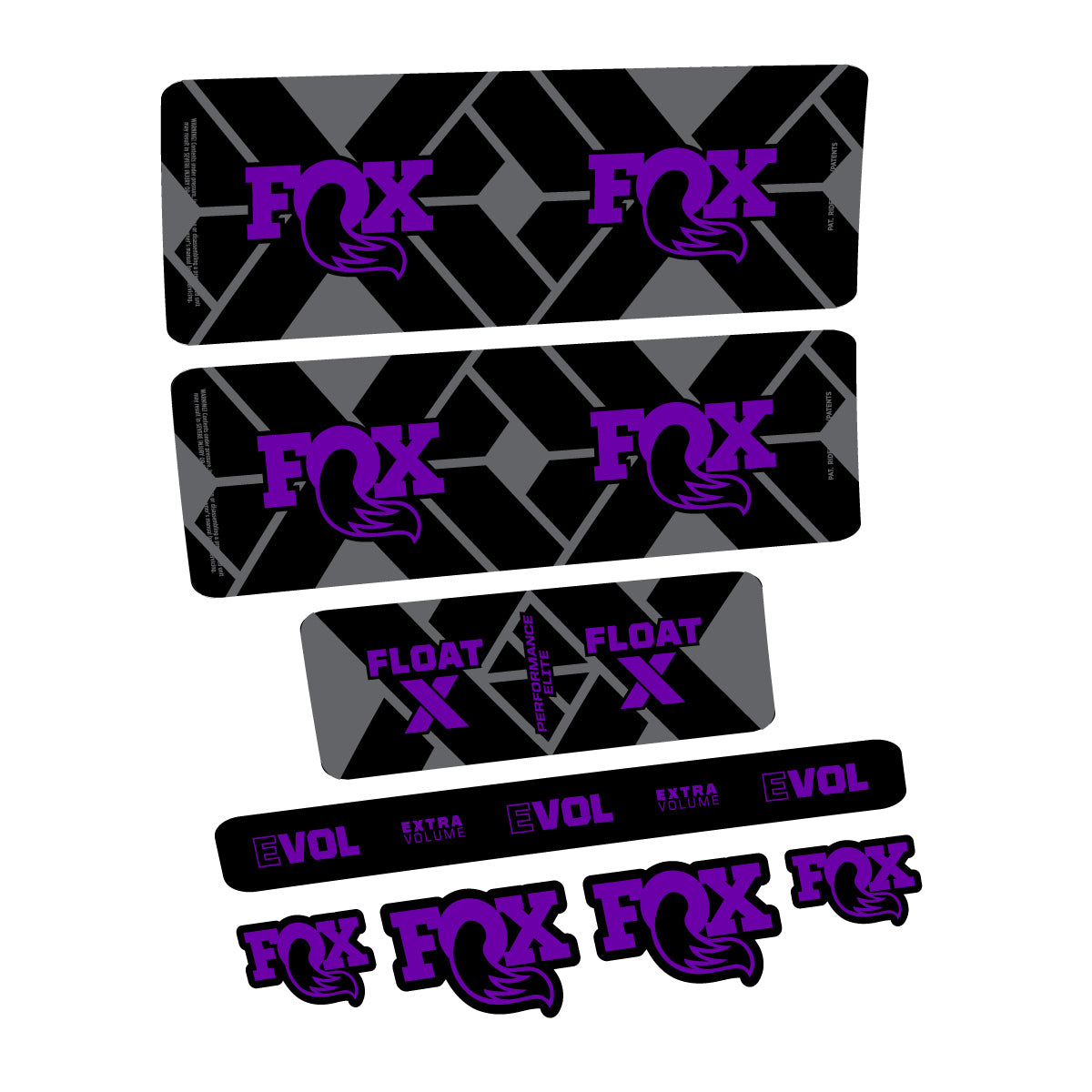 Compatible Stickers for Fox Float X Performance Elite 2027, Shock Absorber vinyl decals - Violet