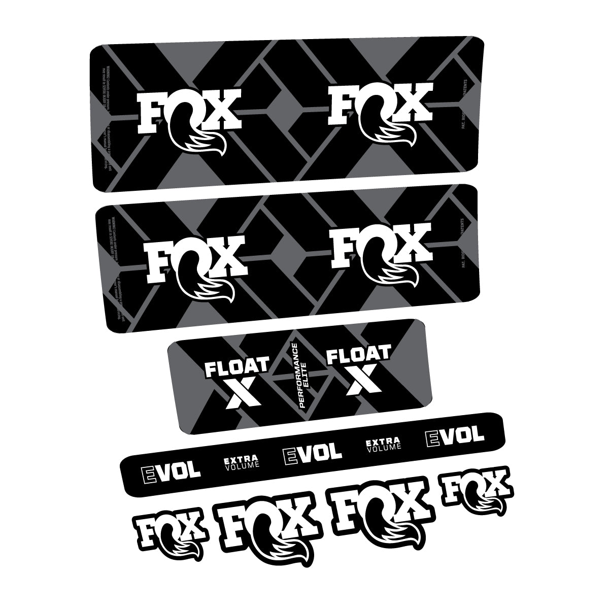 Compatible Stickers for Fox Float X Performance Elite 2027, Shock Absorber vinyl decals - White