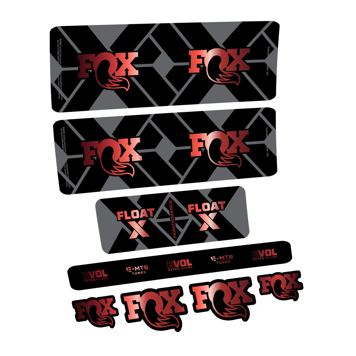Compatible Stickers for Fox Float X Performance E-MTB 2027, Shock Absorber vinyl decals - Copper