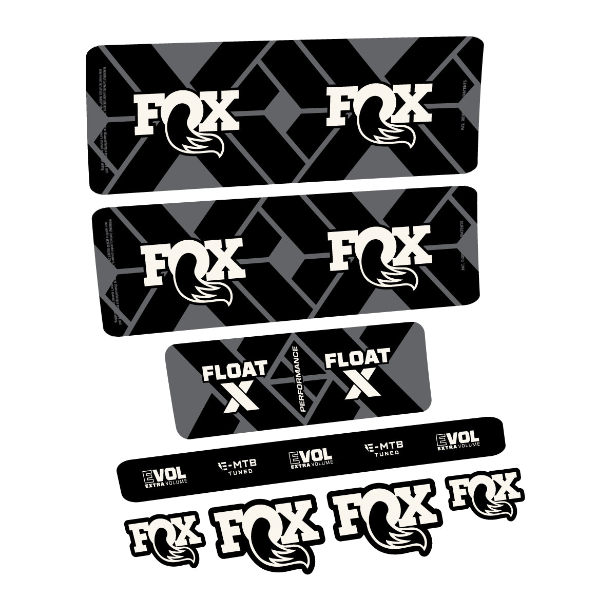 Compatible Stickers for Fox Float X Performance E-MTB 2027, Shock Absorber vinyl decals - Bone White