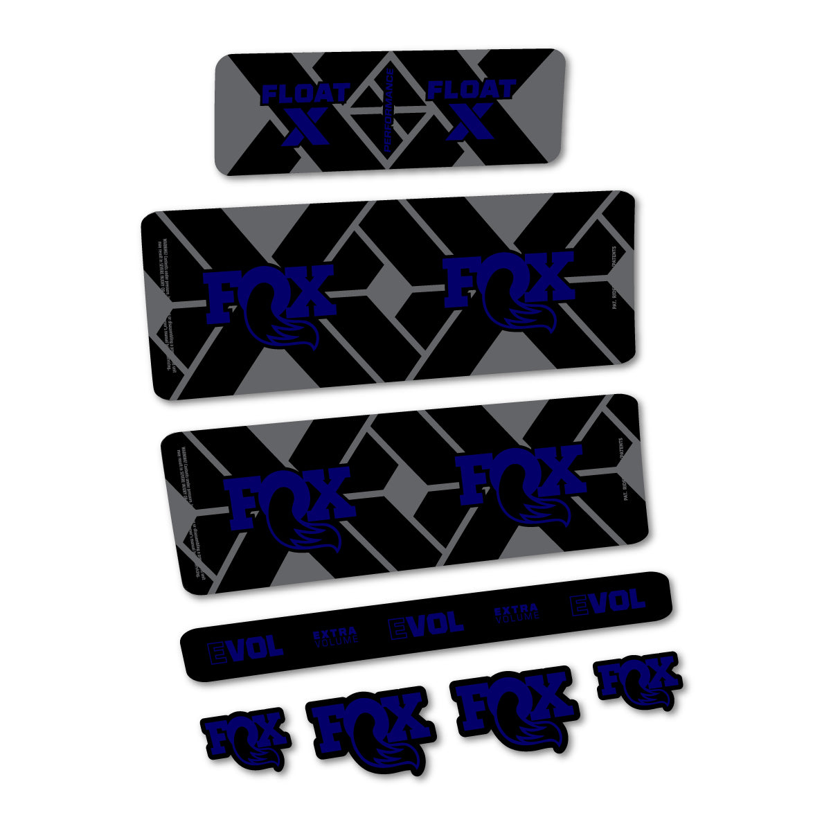 Stickers for Fox Float X Performance 2027, Rear Shock vinyl decals - Scandinavian Blue