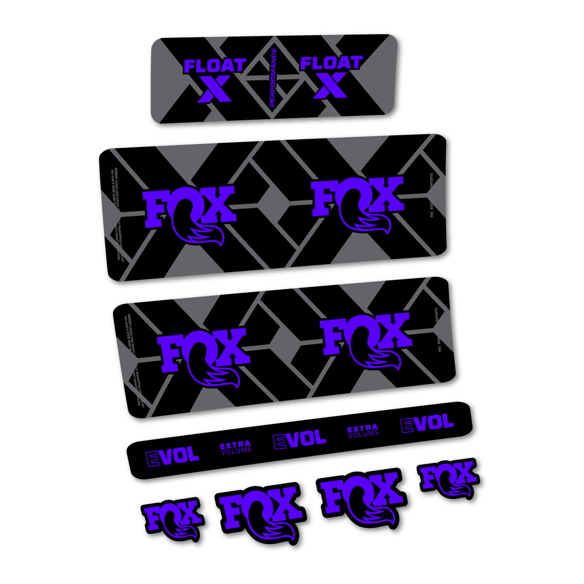 Stickers for Fox Float X Performance 2027, Rear Shock vinyl decals - Reflex Blue