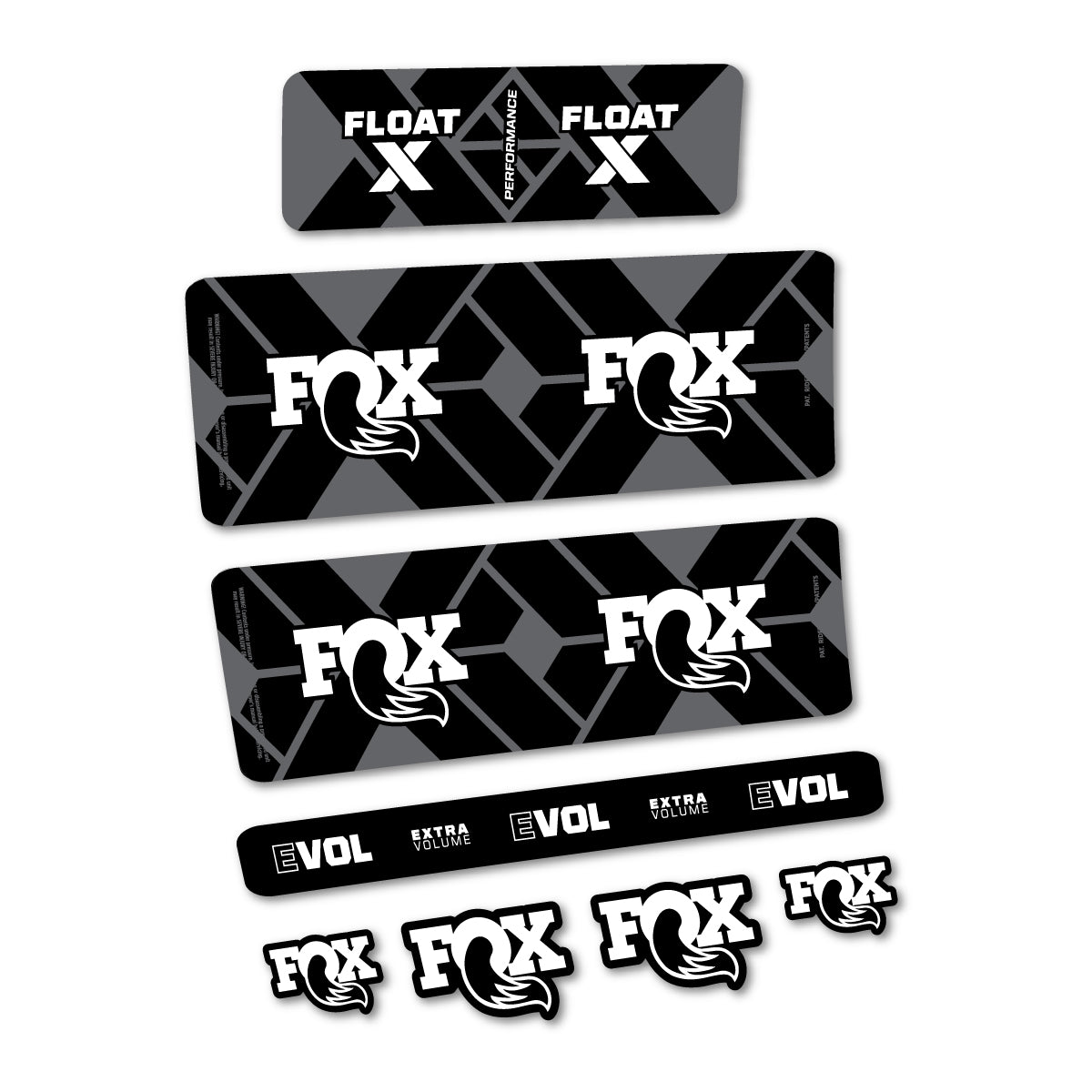 Stickers for Fox Float X Performance 2027, Rear Shock vinyl decals - White